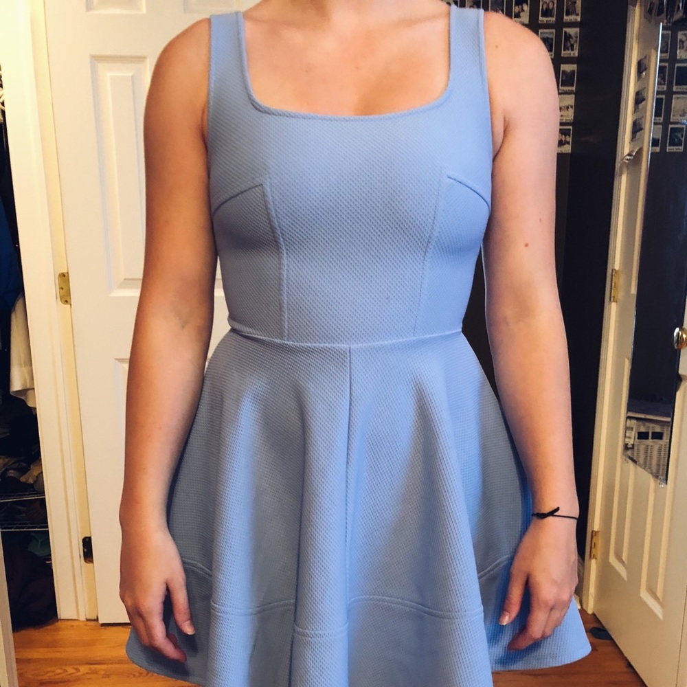 LIGHT BLUE SKATER DRESS